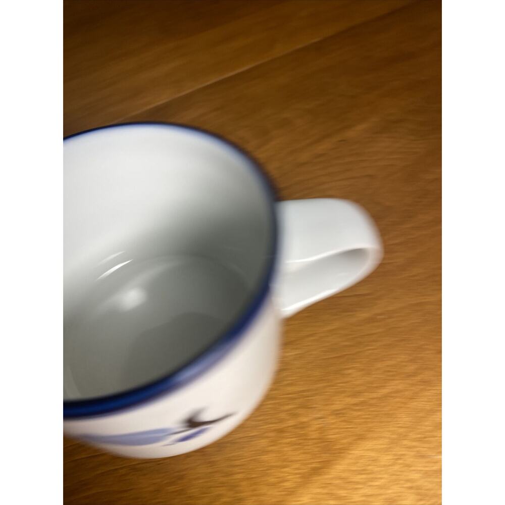 DANSK Tivoli Coffee Tea Mug Cup La Tulipe Japan White Blue Black Floral Tulip - Picture 4 of 4